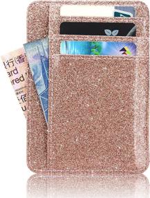 img 3 attached to 💼 Star of Paris: Rose Gold RFID Blocking Front Pocket Minimalist Leather Slim Wallet with Money Clip