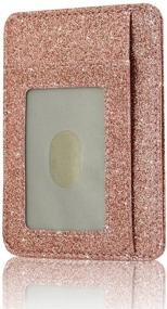 img 1 attached to 💼 Star of Paris: Rose Gold RFID Blocking Front Pocket Minimalist Leather Slim Wallet with Money Clip