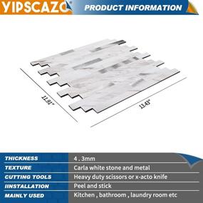 img 1 attached to 🏠 Yipscazo Peel and Stick Stone Metal Tile Backsplash, Easy-to-Install Kitchen Backsplash (12'' X 12'', Set of 5 Sheets in Carla) - Effortless Upgrade for Your Home!