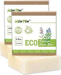 img 4 attached to 🧼 Miw Piw Vegan Dish Soap Bar - Large 6 Ounce - Clean, Safe, and Fragrance-Free - Zero Waste Kitchen Dishwashing Solid Soap (Pack of 2)