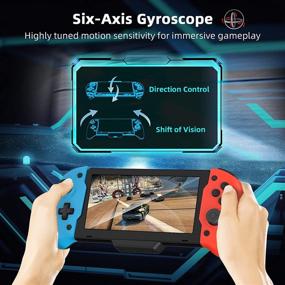 img 3 attached to NexiGo Nintendo Switch Handheld Mode Controller - Ergonomic Design, 6-Axis Gyro, Dual Motor Vibration - Blue & Red Color, Universal Compatibility (excluding OLED)