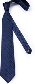 img 1 attached to DiBanGu Plaids Necktie Set with Handkerchief and Cufflinks