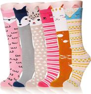 🧦 cotton unicorn kids knee high socks - novelty tall boot funny animal child stockings logo