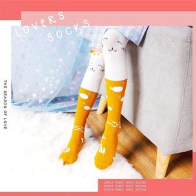 img 3 attached to 🧦 Cotton Unicorn Kids Knee High Socks - Novelty Tall Boot Funny Animal Child Stockings
