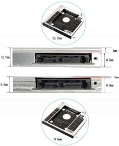 img 1 attached to 📀 Zheino 12.7мм Алюминиевый карман SSD HDD - Адаптер для 2-го жесткого диска для универсального ноутбука с оптическим приводом CD/DVD-ROM (12.7ММ)