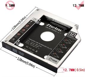 img 3 attached to 📀 Zheino 12.7mm Aluminum SSD HDD Caddy - 2nd Hard Disk Drive Adapter for Universal Laptop CD/DVD-ROM Optical Bay (12.7MM)