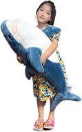 afybl 39.4 inch shark giant stuffed animal toy - realistic wildlife plush, soft polyester fabric logo