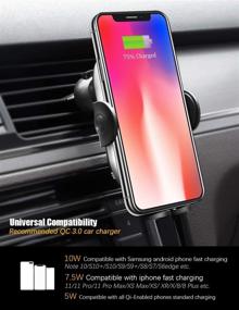 img 2 attached to Senlleo Wireless Car Charger Mount - 10W/7.5W Fast Wireless Charging - Auto-Clamping Air Vent Cradle & Phone Holder - Compatible with iPhone Samsung Android (Black + Silver)