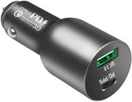 🔌 abcool usb c pd pps car charger - 84w dual port fast charging adapter with 60w power delivery for macbook pro/air, ipad pro, iphone, samsung galaxy, ultrabook laptop, notebook - 24w qc3 for android logo