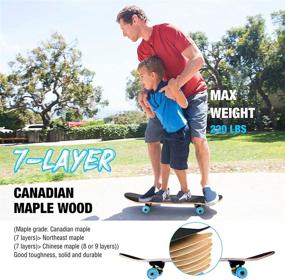 img 2 attached to GIEMIT Standard Skateboard 31x8 Inch with LED Light Up Wheels, Ideal for Beginners Kids Teens & Adults - 7 Layers Canadian Maple Wood Deck & All-in-1 Skate T-Tool Included
