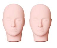 yephets pro training mannequin - flat head for eye lashes & make-up practice, 2 pack logo