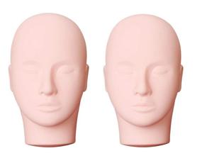 img 4 attached to Yephets Pro Training Mannequin - Flat Head for Eye Lashes & Make-Up Practice, 2 Pack