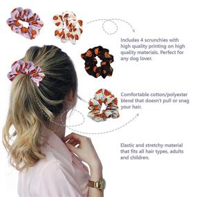 img 3 attached to 🎀 Happie Hare Scrunchies - Stylish Cotton Rounds Elastic Hair Bands - Trendy Scrunchy Hair Ties - Girls' Hair Accessories - Perfect Gifts for Women (4 Pack, Basketball Sport Scrunchie)