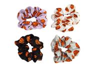 🎀 happie hare scrunchies - stylish cotton rounds elastic hair bands - trendy scrunchy hair ties - girls' hair accessories - perfect gifts for women (4 pack, basketball sport scrunchie) logo