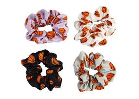 img 4 attached to 🎀 Happie Hare Scrunchies - Stylish Cotton Rounds Elastic Hair Bands - Trendy Scrunchy Hair Ties - Girls' Hair Accessories - Perfect Gifts for Women (4 Pack, Basketball Sport Scrunchie)