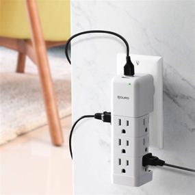 img 3 attached to 🔌 Aduro Wall Mount Surge Protector Power Strip with 9 Outlets and 2 USB Ports (2.4A), White - Multiple Outlet Splitter Extender Adapter