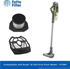 img 1 attached to 🔍 Fette Filter - Set of 2 Replacement Filters and 2 Pre-Screen Filters for Ryobi 18 Volt Stick Vacuum Model P718K. Alternatives to Part Numbers 313282001 & 313282002. (4 Piece Bundle)