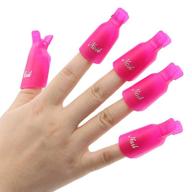 💅 yimart 10pc acrylic nail art soak off cap clip uv gel polish remover wrap cleaner clip tool - rose red logo