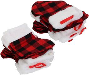 img 2 attached to Iconikal Mini Christmas Stockings 24-Pack: Festive Red Buffalo Plaid Design