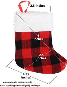 img 3 attached to Iconikal Mini Christmas Stockings 24-Pack: Festive Red Buffalo Plaid Design