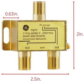 img 1 attached to GE Digital 2-Way Coaxial Cable Splitter 5-2500 MHz, RG6 Compatible, HD TV, Satellite, High Speed Internet, Amplifier, Antenna, Gold Plated Connectors, Corrosion Resistant, 33526