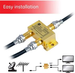 img 4 attached to GE Digital 2-Way Coaxial Cable Splitter 5-2500 MHz, RG6 Compatible, HD TV, Satellite, High Speed Internet, Amplifier, Antenna, Gold Plated Connectors, Corrosion Resistant, 33526