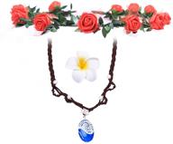 leecco girl pendant necklace princess moana cosplay floral wreath headband moana movie costume accessories girl children birthday party dress logo