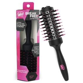 img 4 attached to 💦 Wet Brush Custom Style Round Brush - Ideal for All Hair Types - Achieve a Flawless Blow Out with Minimal Discomfort, Effort & Hair Damage - Revolutionary 3-In-One Adjustable Barrel Design