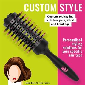 img 1 attached to 💦 Wet Brush Custom Style Round Brush - Ideal for All Hair Types - Achieve a Flawless Blow Out with Minimal Discomfort, Effort & Hair Damage - Revolutionary 3-In-One Adjustable Barrel Design