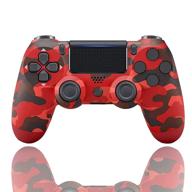 🎮 enhanced gaming experience with ps4 controller: dual vibration, usb charging, audio function & led indicator - compatible with ps4/pro/slim (camouflage red) логотип