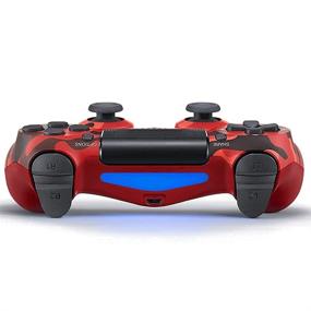 img 2 attached to 🎮 Enhanced Gaming Experience with PS4 Controller: Dual Vibration, USB Charging, Audio Function & LED Indicator - Compatible with PS4/Pro/Slim (Camouflage Red)