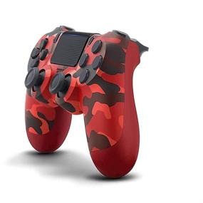 img 1 attached to 🎮 Enhanced Gaming Experience with PS4 Controller: Dual Vibration, USB Charging, Audio Function & LED Indicator - Compatible with PS4/Pro/Slim (Camouflage Red)