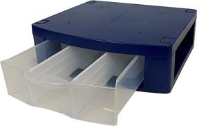 img 3 attached to 📚 School Locker Drawer Organizer: Heavy Duty Tools with Dividers - Fits 12" Wide Locker (Blue, Single Drawer)