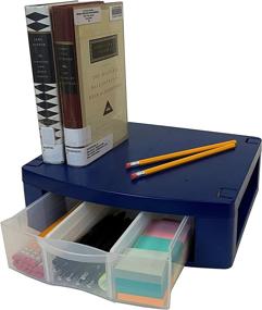 img 2 attached to 📚 School Locker Drawer Organizer: Heavy Duty Tools with Dividers - Fits 12" Wide Locker (Blue, Single Drawer)