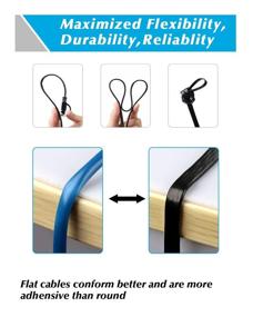 img 2 attached to 100ft Cat6 Ethernet Cable - Long Flat Internet Cable for Gaming, High Speed Network Cord with RJ45 Snagless 🔌 Connector - Fast Computer LAN Wire for Router, Modem, WiFi, PS4, Xbox, Switch - Includes Clips & Coupler - Black