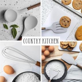 img 2 attached to 🍳 Efficient Cooking and Baking with Country Kitchen 8 pc Non Stick Silicone Utensil Set - White