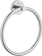 stylish and functional grohe 40365001 essentials towel ring in polished chrome logo