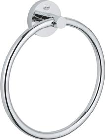 img 4 attached to Stylish and Functional Grohe 40365001 Essentials Towel Ring in Polished Chrome