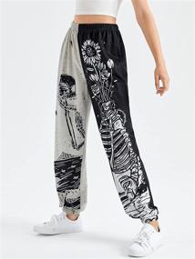 img 1 attached to 👖 WDIRARA Women's Graphic Print Elastic Waist Sweatpants: Comfortable Casual Long Joggers with Style