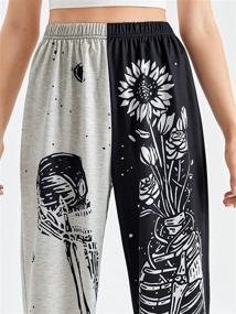 img 2 attached to 👖 WDIRARA Women's Graphic Print Elastic Waist Sweatpants: Comfortable Casual Long Joggers with Style