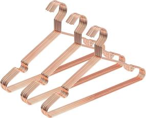 img 3 attached to 👗 Koobay 17" Heavy Duty Rose Copper Gold Clothes Hangers - Pack of 60 | Metal Wire Top Hangers for Shirts & Coats