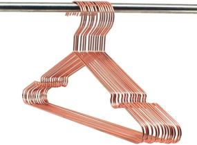 img 4 attached to 👗 Koobay 17" Heavy Duty Rose Copper Gold Clothes Hangers - Pack of 60 | Metal Wire Top Hangers for Shirts & Coats