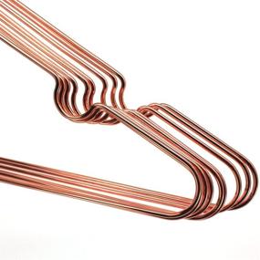 img 2 attached to 👗 Koobay 17" Heavy Duty Rose Copper Gold Clothes Hangers - Pack of 60 | Metal Wire Top Hangers for Shirts & Coats