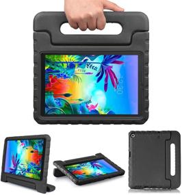 img 4 attached to 📱 Bolete Case for LG G Pad 5 10.1 Inch: Kids Tablet Case LM-T600/LM-T605 - EVA Foam Cover with Handle Stand - Shockproof & Lightweight - Black