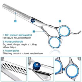 img 3 attached to 💇 10 PCS Professional Hair Cutting Scissors Set - Ideal Hairdressing Scissors Kit for Men, Women, Kids, Pets - Perfect for Trimming, Shaping, Grooming, and Thinning - Home Salon and Barber Cutting