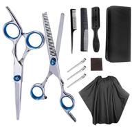 💇 10 pcs professional hair cutting scissors set - ideal hairdressing scissors kit for men, women, kids, pets - perfect for trimming, shaping, grooming, and thinning - home salon and barber cutting logo