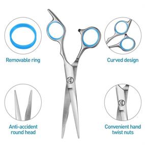 img 2 attached to 💇 10 PCS Professional Hair Cutting Scissors Set - Ideal Hairdressing Scissors Kit for Men, Women, Kids, Pets - Perfect for Trimming, Shaping, Grooming, and Thinning - Home Salon and Barber Cutting