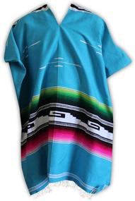 img 1 attached to 🌺 Authentic Del Mex Serape Mexican Poncho: Uniquely Stylish Women's Accessories