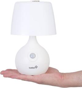 img 1 attached to Ivation 12-LED Battery Operated Motion Sensing Table Lamp - Dual Color Range - Manual & Automatic Motion & Light Sensing - White