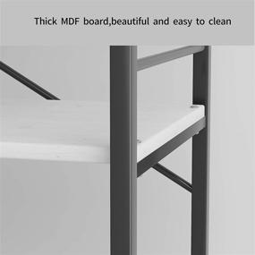 img 1 attached to 📚 UDEAR 5 Tier Black Bookshelf: Modern Metal MDF Board Open Book Shelves for Living Room- Multifunctional Storage Unit